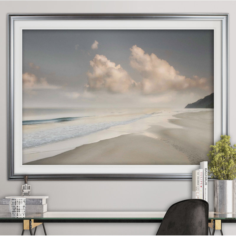 «Brighton Shore», reproduction de photo, Cadre argenté, H 31 po x l 43 po x P 1,5 po