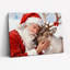 Santa Reindeer Affection Canvas Wall Art-121121751
