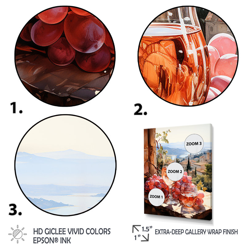 Vineyard Gentle Impression I - vin, art mural, Cadre simple blanc, H 40 po x l 30 po x P 1,5 po