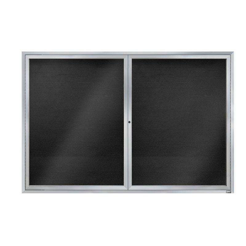 Tableau d'affichage mural fermé pour armoire d'annuaire, Clair satiné anodisé, Deux, 48 po x 72 po