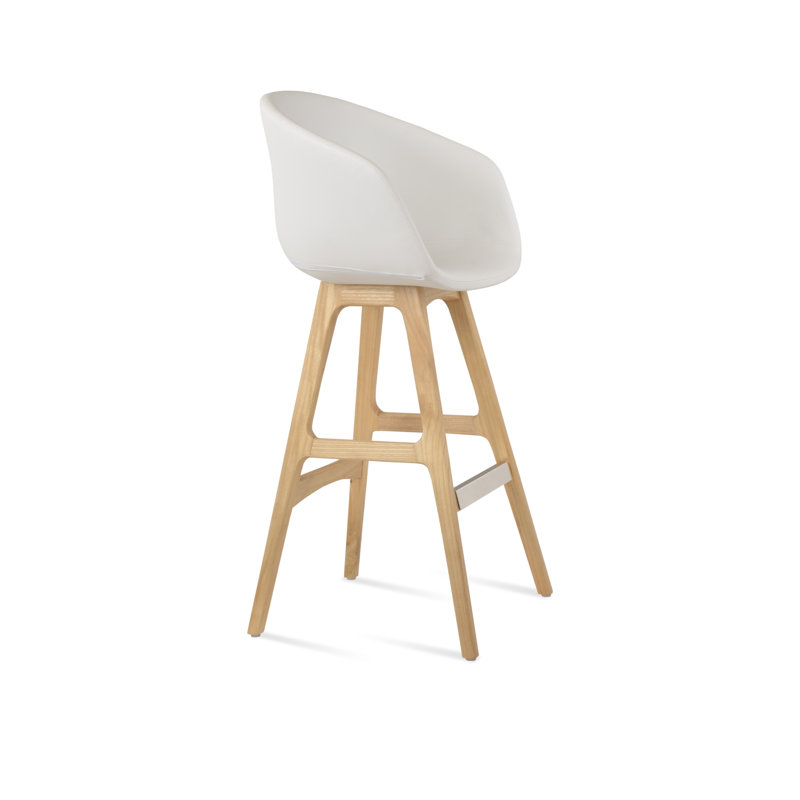 Tabouret Tribeca PR, Simili cuir blanc, Blanc, Tabouret de comptoir (siège d'une hauteur de 23,5