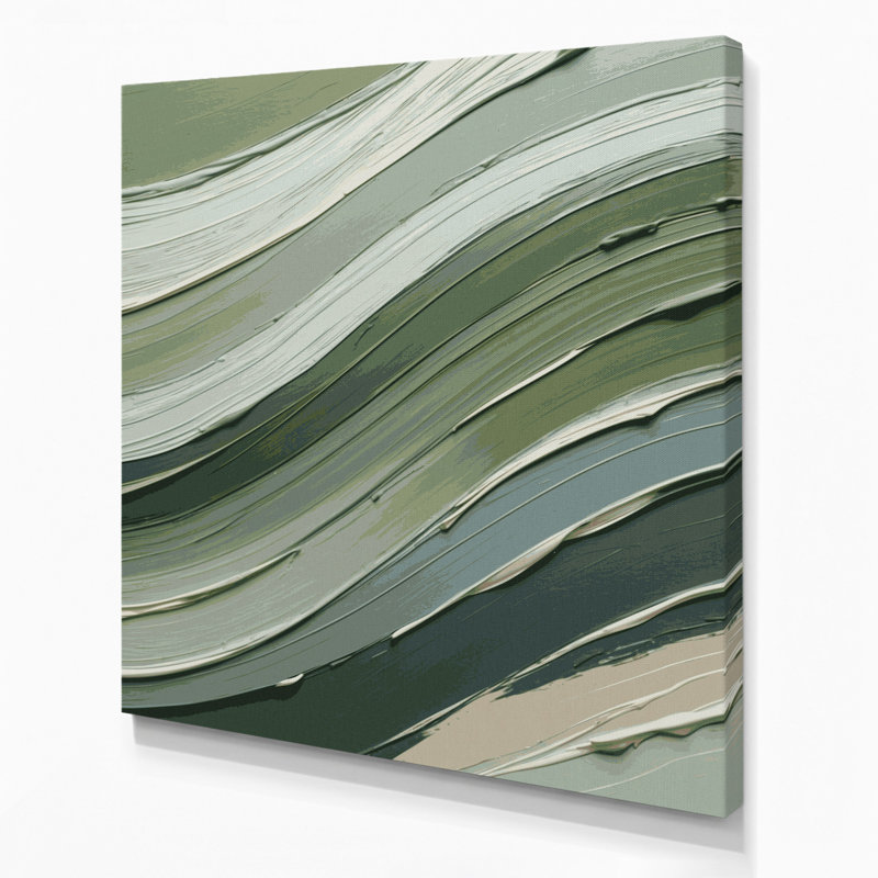 Impression sur toile horizontale à rayures horizontales gris clair et gris clair, H 12 po x l 12 po