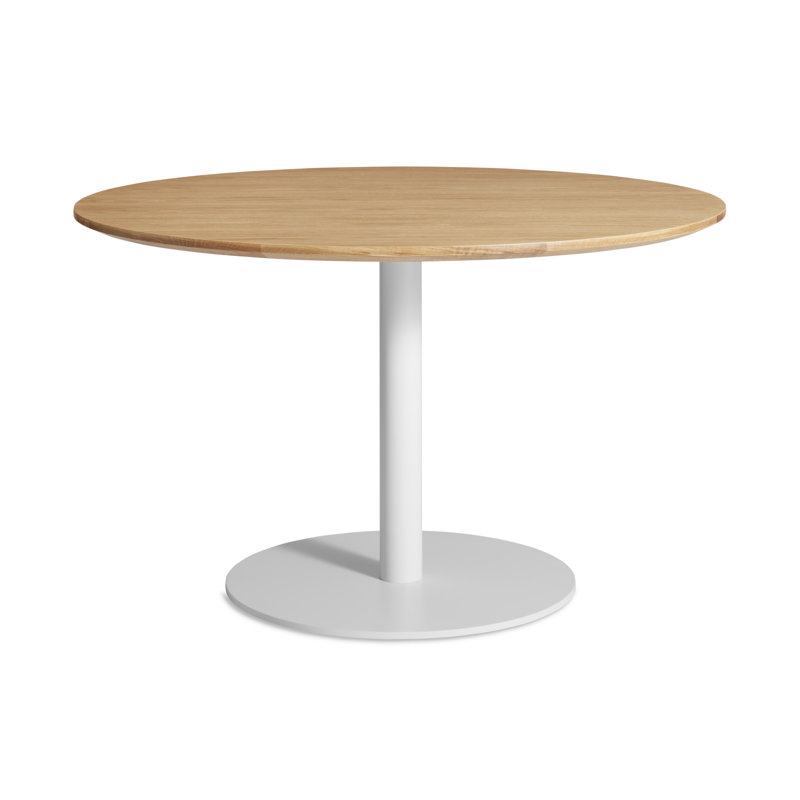 Table de salle à manger Easy Easy, Chêne blanc, Blanc mat, H 29 po x l 48 po x L 48 po