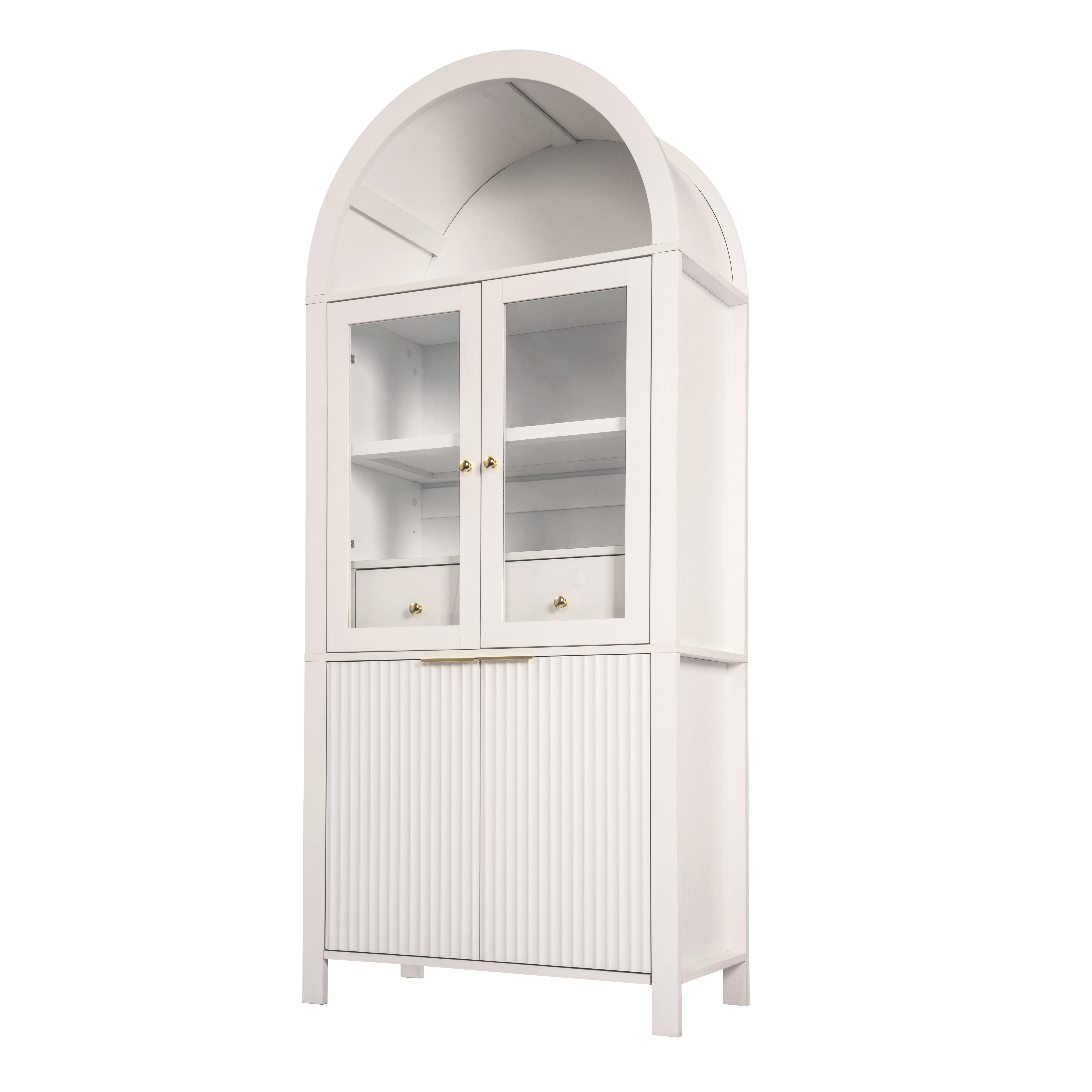 Red Barrel Studio 71" Tall Arched Pantry Cabinet with Recessed Panel ...