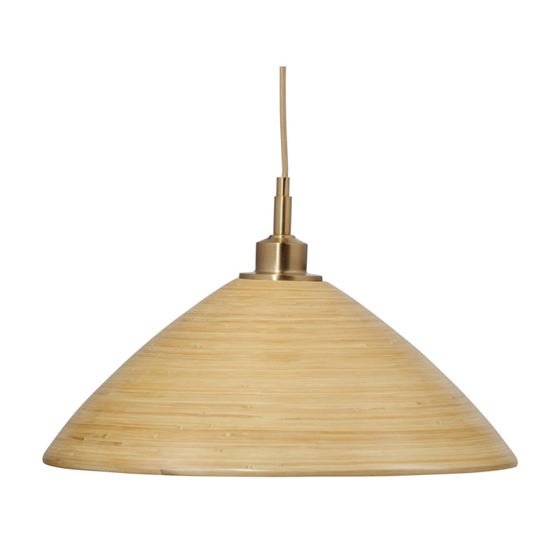 Spun 1-Light Natural Bamboo Pendant, Large, Small