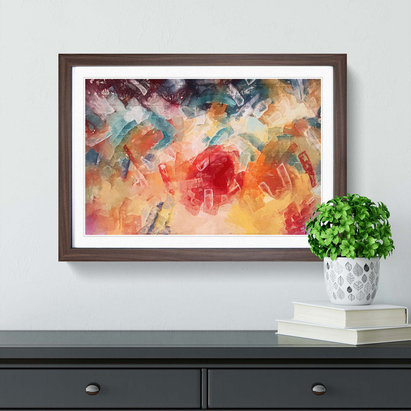Lets Dance in Abstract - Picture Frame Painting Print, 62cm H x 87cm W x 2cm D, Walnut Framed