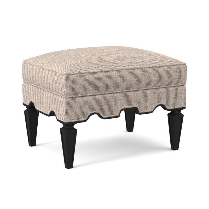 Palm Upholstered Ottoman, Espresso, Venice Linen