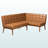 Kate 2-Pc Dining Nook Set in Faux Leather Upholstery & Walnut Brown, 31.25" H X 74.1" W X 26.78" D-1214644686