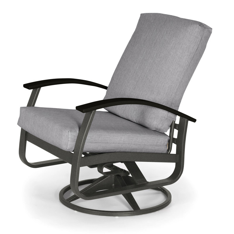 Belle Isle Outdoor Swivel Lounge Chair, Canvas Granite Sunbrella® Canvas, Black P70, Textured Graphite