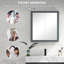 Armoire à pharmacie de salle de bain murale avec miroir, rangement et 2 tablettes réglables, blanc