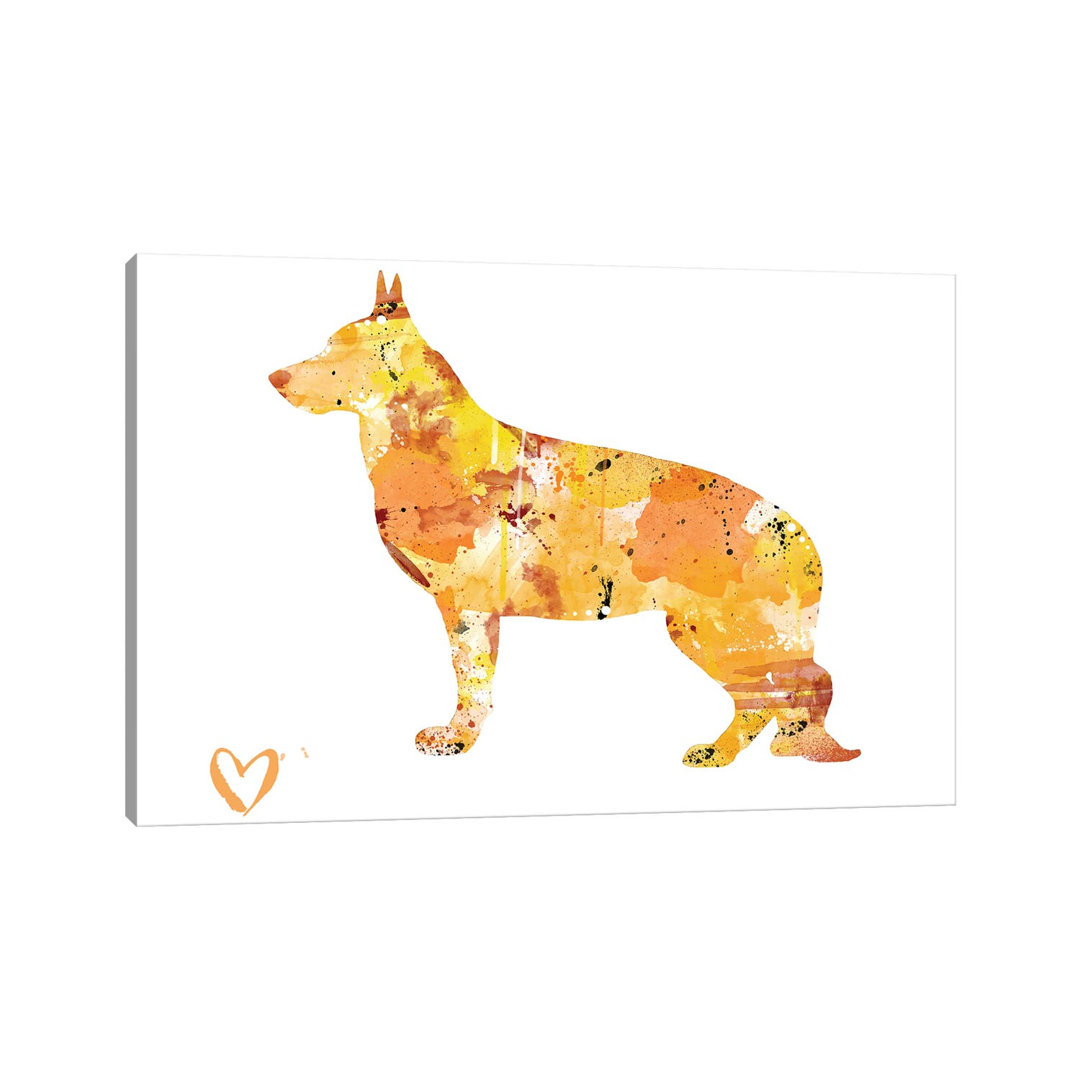 German Shepherd Silhouette II by - Art Prints on