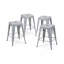  24 tabourets de comptoir en métal 24 po, ensemble de 2 tabourets empilables intérieur / extérieur, argent-46415773-46415765-46415785