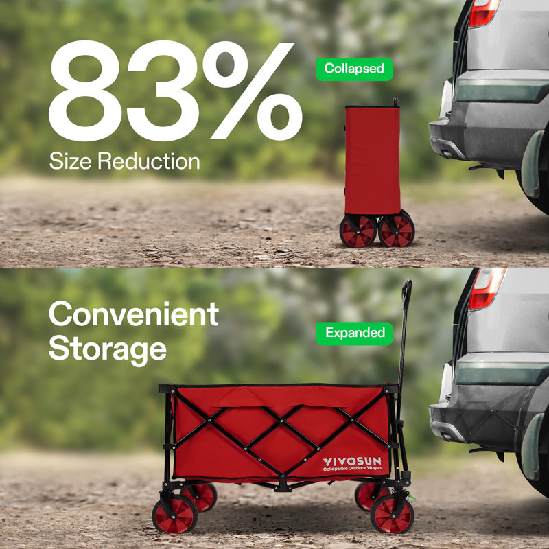 Chariot pliant pliable d'une capacité de 350 lb, Rouge