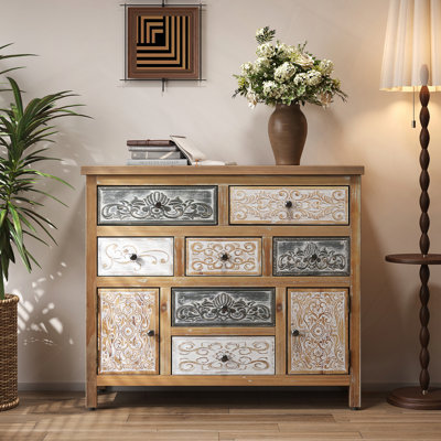 Commode d'appoint rétro 7 tiroirs 2 armoires