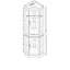 Armoire vitrée exquise avec verre trempé et porte à ouverture par pression, salon en chêne avec apparence élégante-123428057