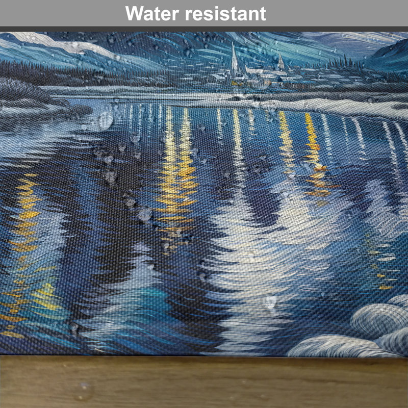 Ambesonne, ensemble de 4 napperons Starry Sky Lake Standard bleu royal et jaune