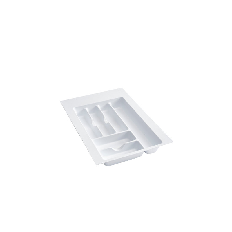 Polymer Trim-to-Fit Drawer Insert Cutlery Organizer, White, 2.37" H x 14.25" W x 21.25