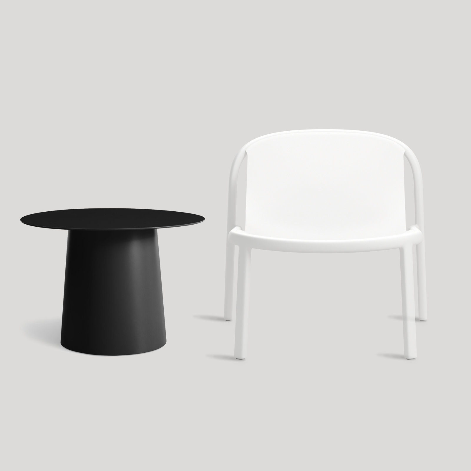 Decade Outdoor Armless Lounge Chair, White