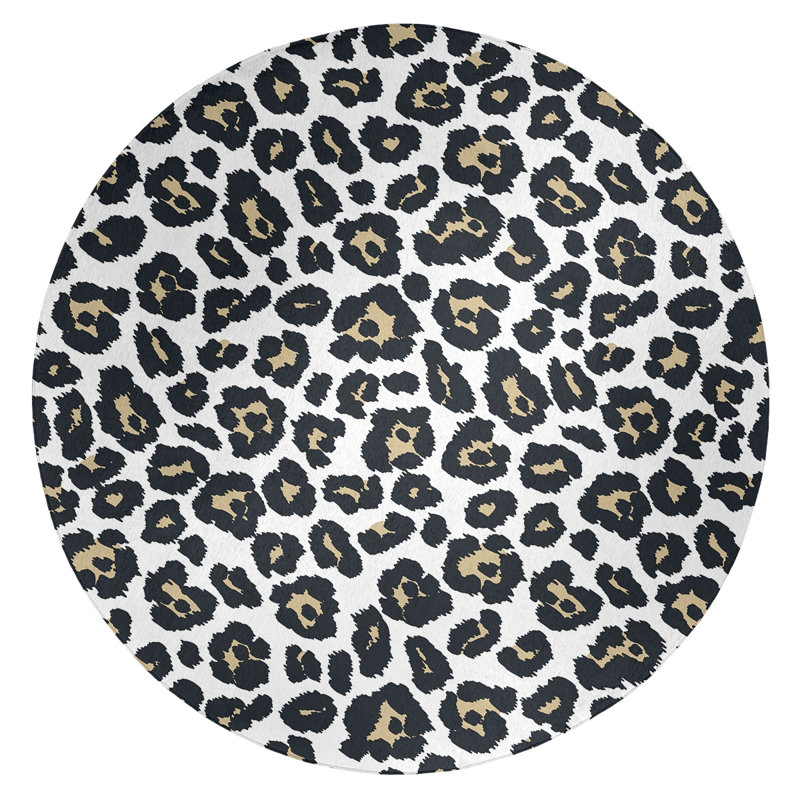 Animal Print Indoor Rug, Round 5'