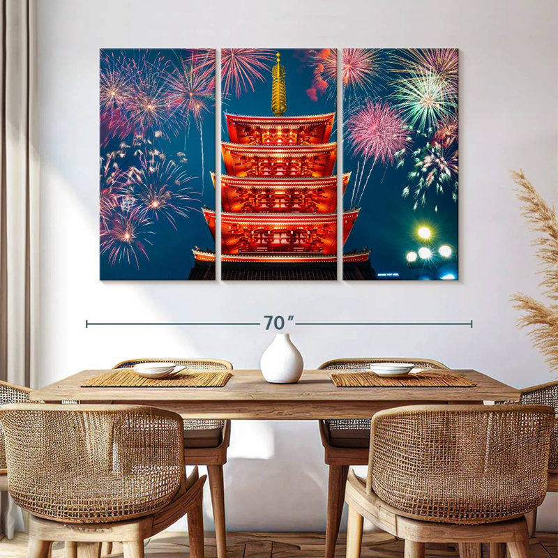 Senso Ji Temple Fireworks, 42" H x 65" W