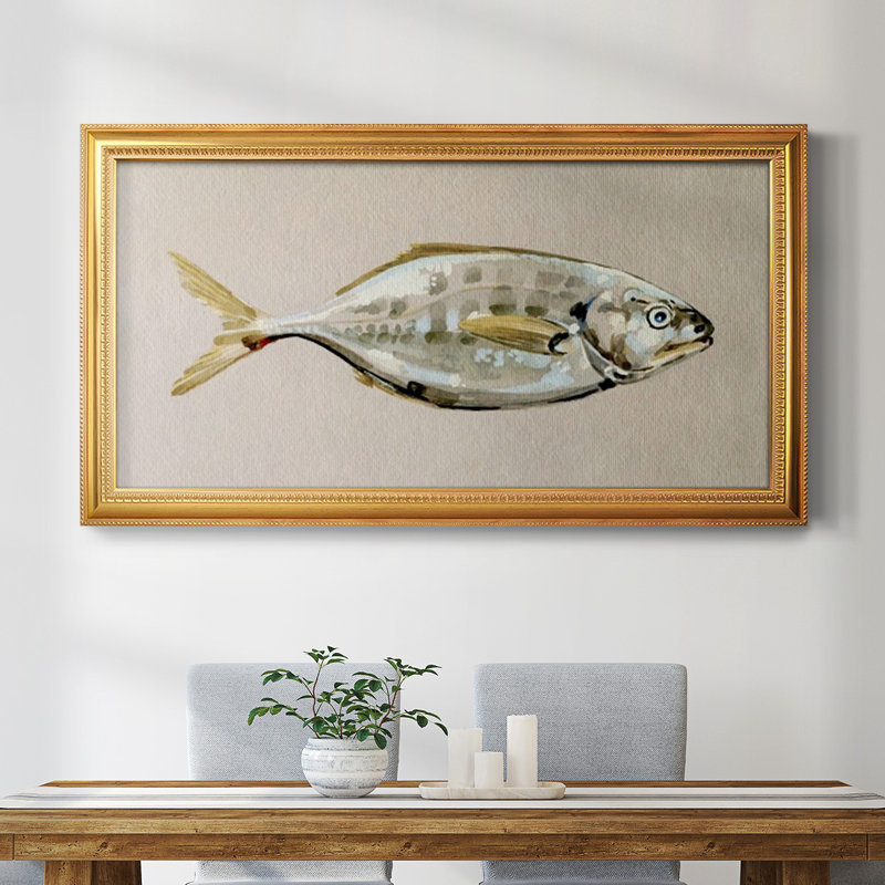 Étude de poisson frais I - reproduction d'un seul cadre photo sur toile, H 21 po x l 37 po x P 2,5 po
