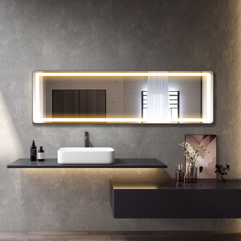 Miroir mural DEL, 60 po x 16 po