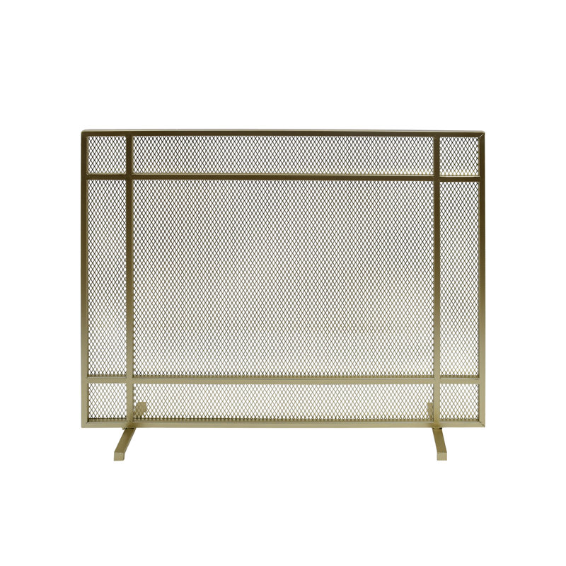 Pare-étincelles minimaliste, conception à panneau unique avec cadre élégant et filet durable pour une protection élégante et fonctionnelle du foyer