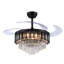 Ventilateur de plafond 48 "rétractable en cristal avec lumières DEL et télécommande-626839902