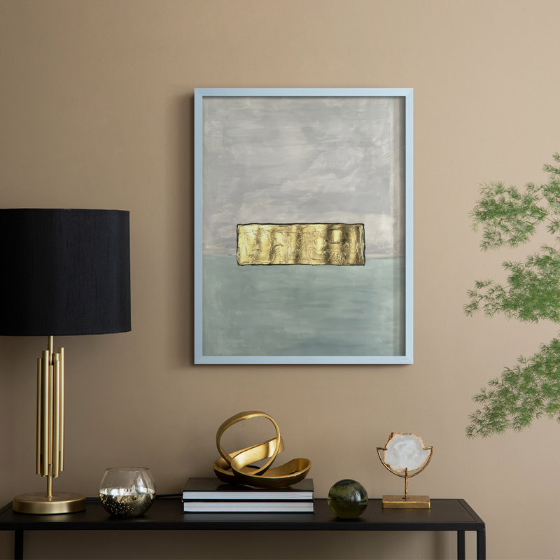 Colorfield Compliment II Framed Print - Solid Wood, Blue, 30" H x 24" W