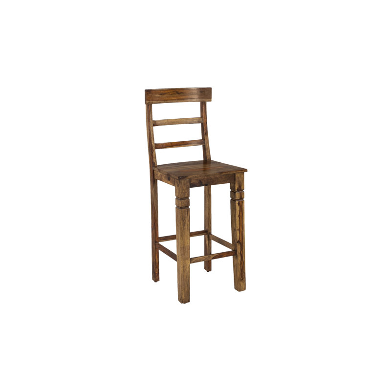 Traci Solid Wood Counter Stool, Dark Brown