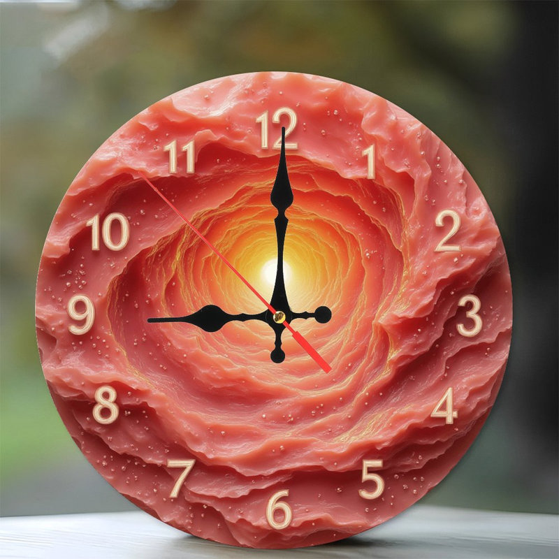 Tunnel d'horloge organique avec lumière