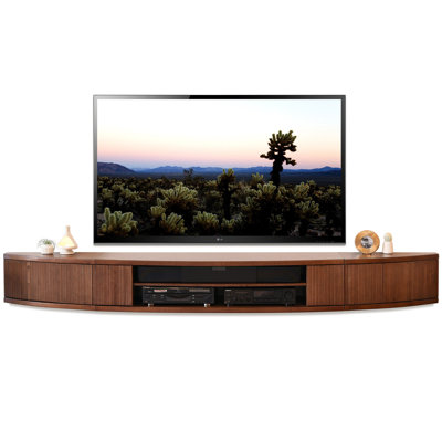 Floating TV Stand Curved Wall Mount Entertainment Center - Arc - Mocha