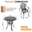 Ensemble de salle à manger bistro 3 pièces, table ronde de 68 cm avec trou pour parasol et 2 fauteuils avec coussins beiges-1694152425