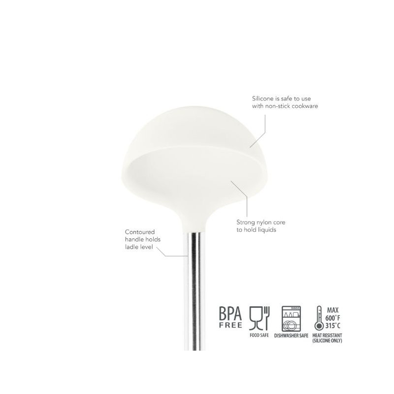 Silicone Ladle - Light Aqua, White