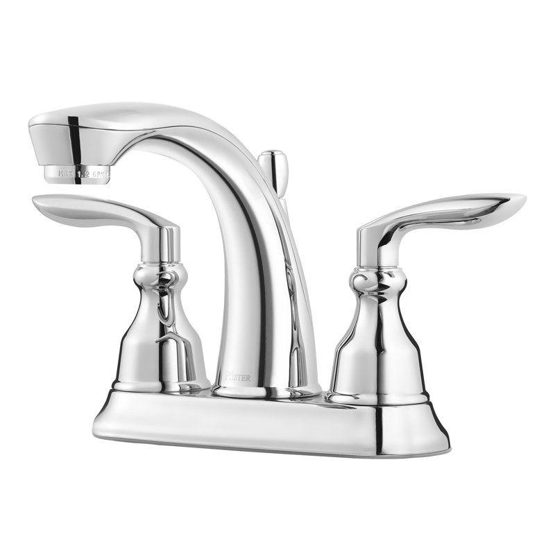 Robinet de salle de bain à poignée double avec drain Avalon, Chrome poli