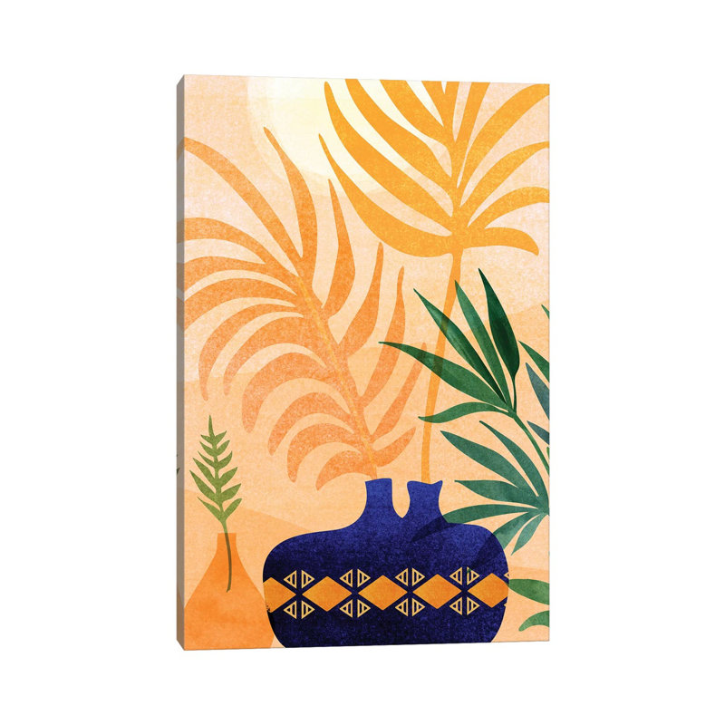 Afternoon Desert Garden by Modern Tropical - Wrapped Canvas Gallery-Wrapped Canvas Giclée, 20.32 cm H x 30.48 cm W