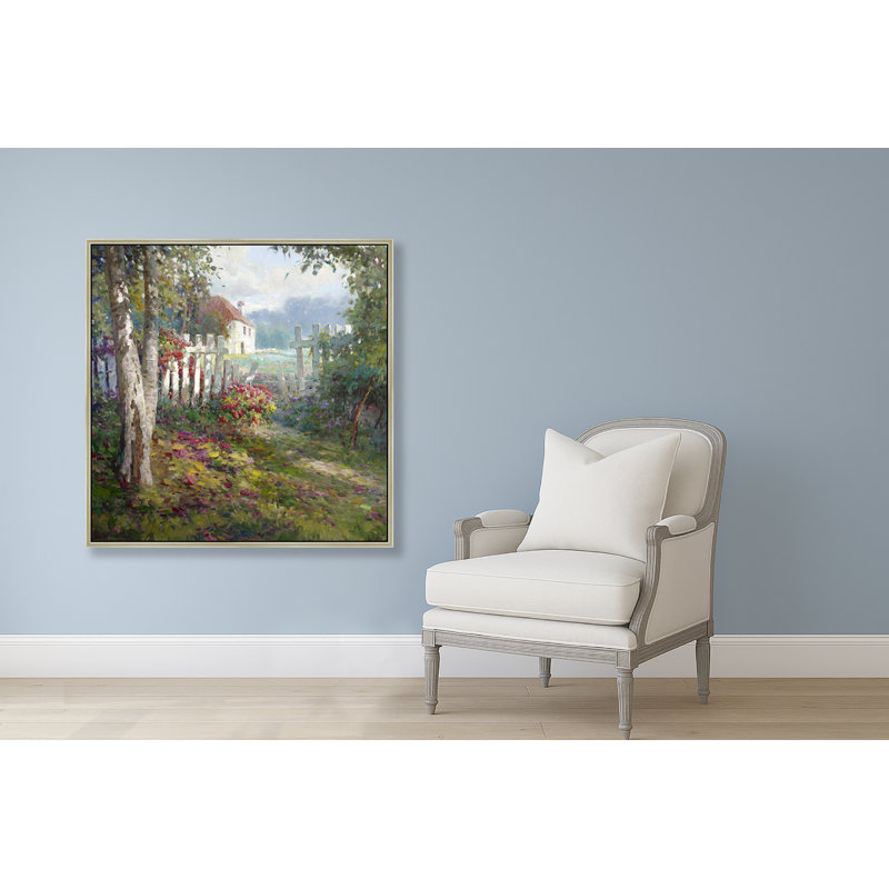 Gate Of Rosy Welcome Print, Brown, 26" H x 26" W