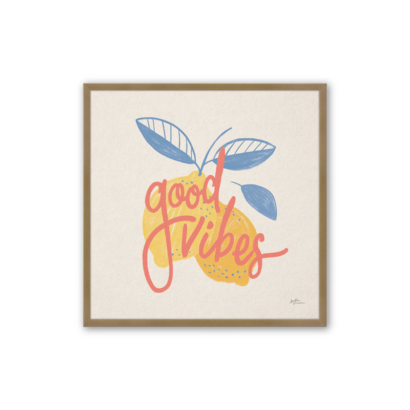 «Good Vibes Lemon», Or brossé, H 17,75 po x l 17,75 po