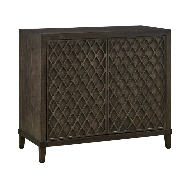 Fenwick 43" Wide Dark Finish Textural Patterned Door Hall Chest