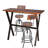 Table & Chairs Set, Space-Saving Furniture For Home Bar Dining Cafe Pub Party, Industrial Metal & Rustic Brown Wood, Heavy Duty, X-Leg Rectangular Table, Swivel Adjustable Bar Stools-1692745147