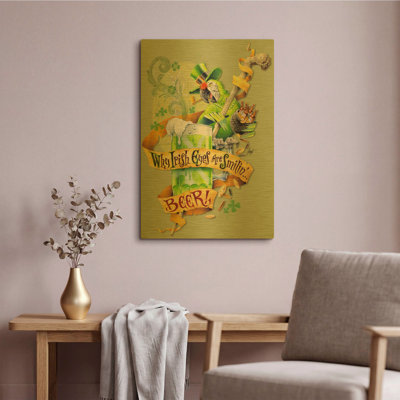 « Irish Eyes » de James Mazzotta, tableau mural en métal doré, 40,6 x 61 cm