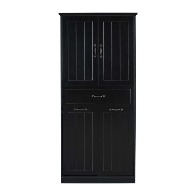 Armoire de rangement pour salle de bain avec deux paniers à linge, armoire de rangement avec portes et tiroir pour la maison