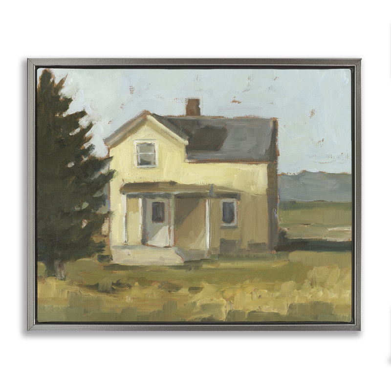 Art mural sur toile flottant, "Étude de chalet isolée", par Ethan Harper, H 25 po x l 31 po, Cadre flottant gris lustré