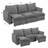 Eaden Gray Chenille Power Sofa W/Sleeper