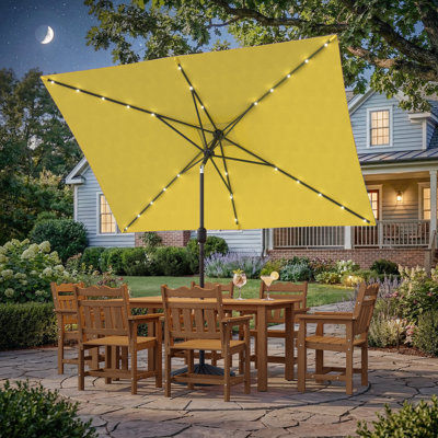 Parasol de marché rectangulaire lumineux 120 po x 78 po Odis