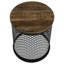 Table d'appoint de style industriel en bois de manguier avec accents en métal noir