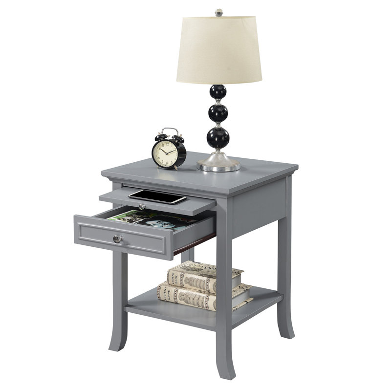 Table de bout avec rangement Carbin, Gris