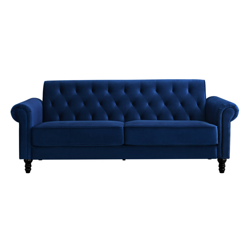 Rainsburg 3-Seater Velvety Sofa, Blue, 3