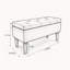 Banc coffre carré de 81 cm de large avec plateau intégré et repose-pieds rembourré, idéal pour le salon ou la chambre.-1009112407