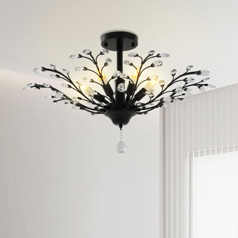 Apolonija 5-Light Dimmable Branch Crystal Creative Chandelier